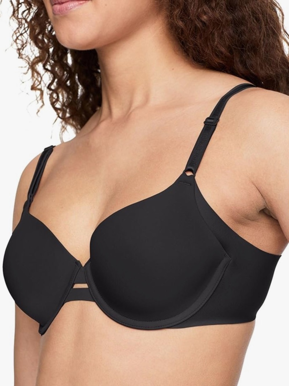 Warner's Women's Blissful Benefits Side‎ Smoothing Underwire Bra SZ 36D in Black